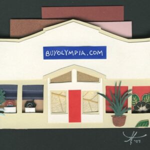 "When Buyolympia was still in Olympia" Olympia series, Art Piece, hand cut paper $280.00