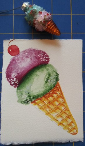 Ice cream watercolor surface pattern design how to